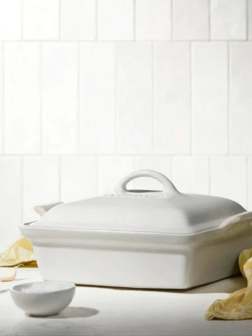 Le Creuset Heritage 1.7QT Square Covered Baking Dish- Cotton Wild